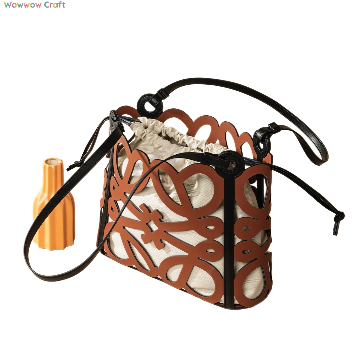 Totes,Leather Bags,Shoulder Bags,Brown hollow unique design fashionable leather tote bag